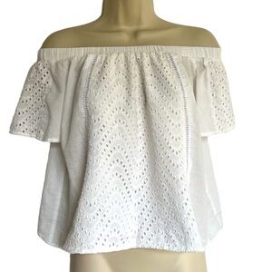 White EXPRESS Cotton Off Shoulder Top Women’s Small